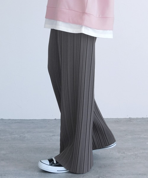 セール】迷わず着れる！大人のセミワイドプリーツパンツ（その他パンツ