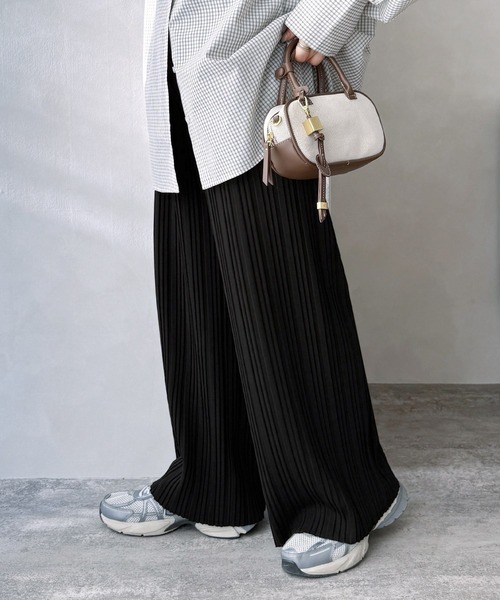 セール】迷わず着れる！大人のセミワイドプリーツパンツ（その他パンツ