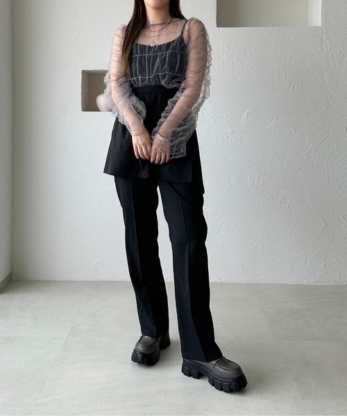 apres jour mignon（アプレジュールミニョン）の「チュールトップス【ZOZOTOWN限定アイテム】（シャツ/ブラウス・レディース・ブラック/グレー・X-LARGE/フリー）」の15枚目の写真