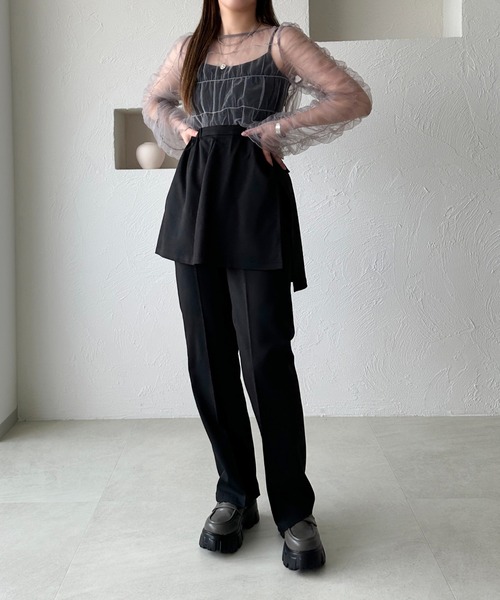 apres jour mignon（アプレジュールミニョン）の「チュールトップス【ZOZOTOWN限定アイテム】（シャツ/ブラウス・レディース・ブラック/グレー・X-LARGE/フリー）」の16枚目の写真