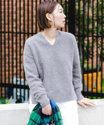 F by ROSSO | F by ROSSO　Vネックファーニット(ニット/セーター)