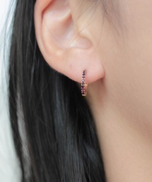 ebine | 金属アレルギー対応 Birthstone Hoop Pierce /サージカルステンレス(ピアス(両耳用))