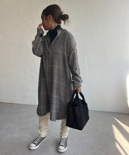 LBC（エルビーシー）の「コットンチェック3WAYワンピース（ワンピース・レディース・ベージュ/ブラック/ネイビー・L/M）」の2枚目の写真