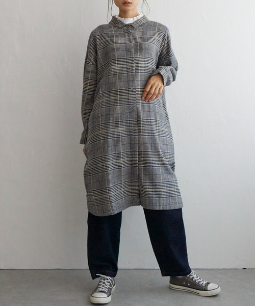 LBC（エルビーシー）の「コットンチェック3WAYワンピース（ワンピース・レディース・ベージュ/ブラック/ネイビー・L/M）」の8枚目の写真