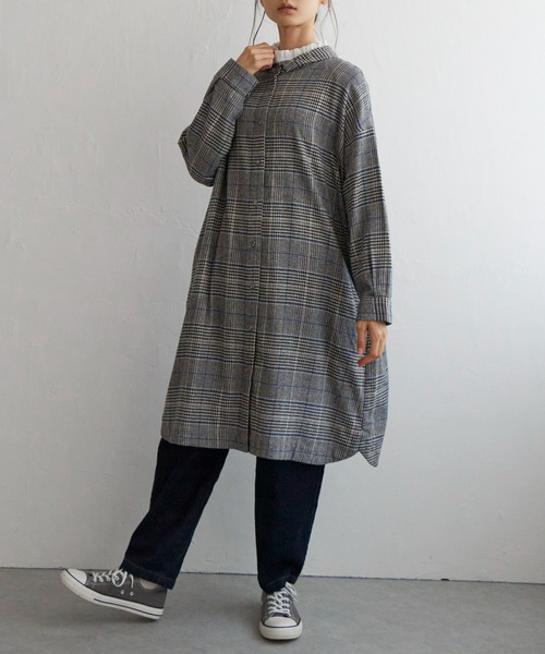 LBC（エルビーシー）の「コットンチェック3WAYワンピース（ワンピース・レディース・ベージュ/ブラック/ネイビー・L/M）」の9枚目の写真