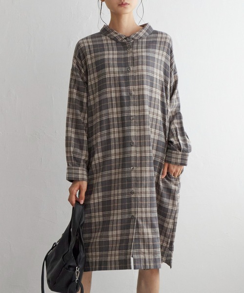 LBC（エルビーシー）の「コットンチェック3WAYワンピース（ワンピース・レディース・ベージュ/ブラック/ネイビー・L/M）」の20枚目の写真