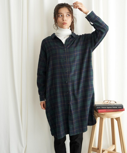 LBC（エルビーシー）の「コットンチェック3WAYワンピース（ワンピース・レディース・ベージュ/ブラック/ネイビー・L/M）」の21枚目の写真