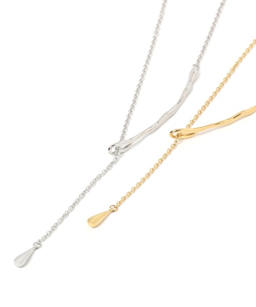 GLOBAL WORK（グローバルワーク）の「ステン変形バーY字ネックレス/976569（ネックレス・レディース・シルバー/ゴールド・FREE）」の4枚目の写真