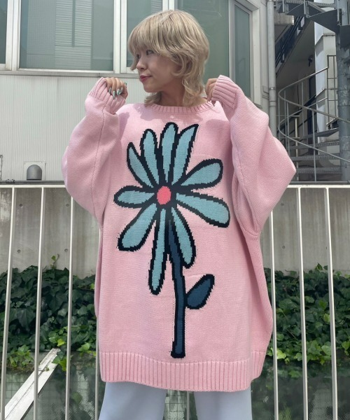 Candy Stripper(キャンディストリッパー)の「BIG FLOWER ニット(ニット/セーター・レディース・ピンク/アイボリー/ブラック・2)」の10枚目の写真