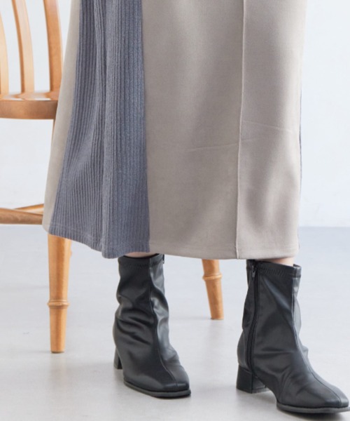 Chez toi（シェトワ）の「スエード×リブナロースカート（スカート・レディース・ブラック/グレイッシュベージュ/モカ/オレンジ・FREE）」の15枚目の写真