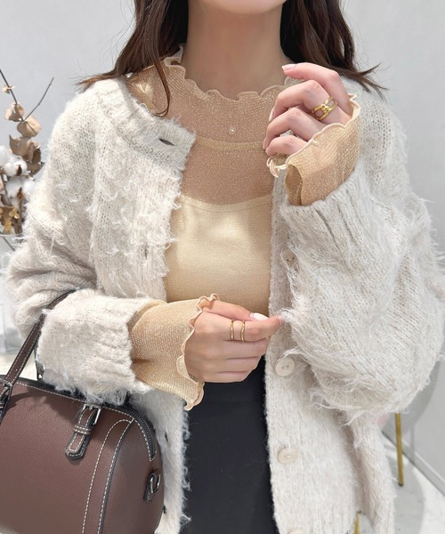 apres jour(アプレジュール)の「ラメシアートップス【ZOZOTOWN限定アイテム】(シャツ/ブラウス・レディース・ピンクベージュ/ライトブルー/ブラック/イエロー/オフホワイト・フリー/X-LARGE)」の4枚目の写真