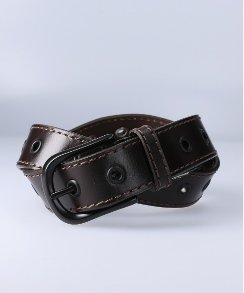 Right-on（ライトオン）の「35mmハトメベルト（ベルト・メンズ・ライトブラウン/ブラック/ブラウン・フリー）」の2枚目の写真