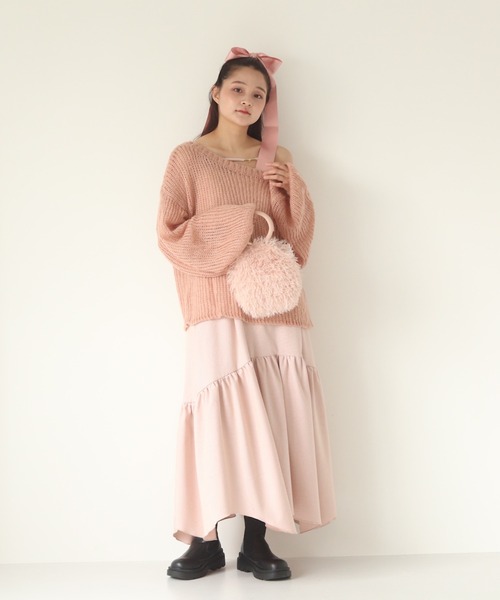 muguet（ミュゲ）の「ローゲージニット（ニット/セーター・レディース・ベビーピンク/ピンク/アイボリー・FREE）」の14枚目の写真