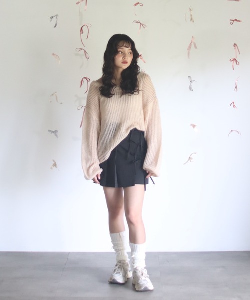 muguet（ミュゲ）の「ローゲージニット（ニット/セーター・レディース・ベビーピンク/ピンク/アイボリー・FREE）」の4枚目の写真