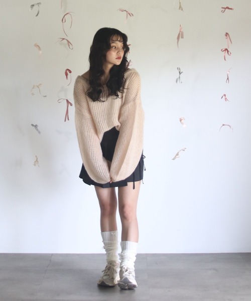 muguet（ミュゲ）の「ローゲージニット（ニット/セーター・レディース・ベビーピンク/ピンク/アイボリー・FREE）」の8枚目の写真