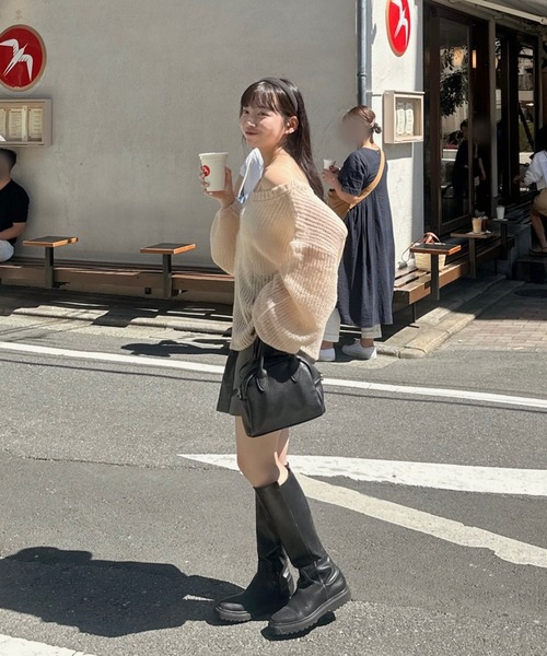 muguet（ミュゲ）の「ローゲージニット（ニット/セーター・レディース・ベビーピンク/ピンク/アイボリー・FREE）」の9枚目の写真