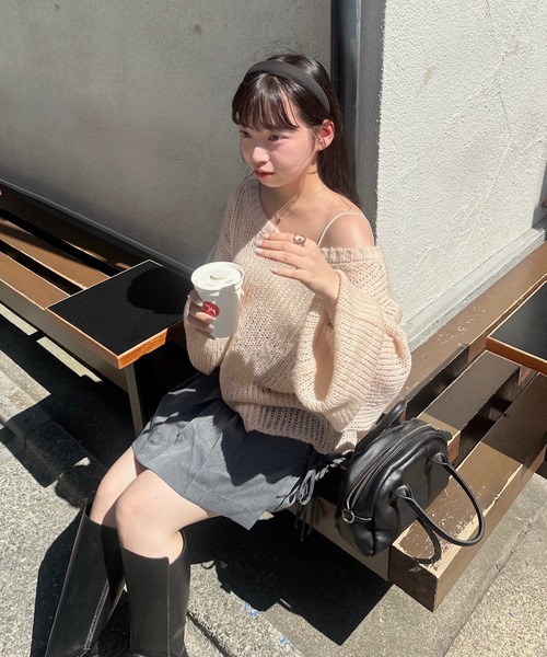 muguet（ミュゲ）の「ローゲージニット（ニット/セーター・レディース・ベビーピンク/ピンク/アイボリー・FREE）」の11枚目の写真