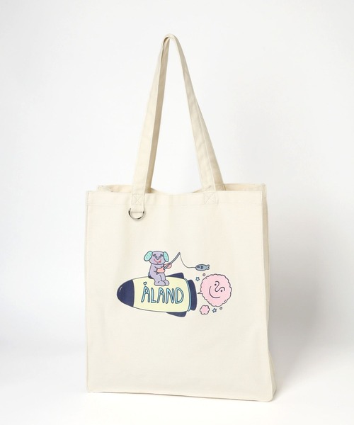 ALAND（エーランド）の「REDFISH（レッドフィッシュ）×ALAND／グラフィックトート（トートバッグ・レディース・ホワイト/グリーン/ピンク・FREE）」の2枚目の写真