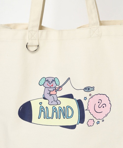 ALAND（エーランド）の「REDFISH（レッドフィッシュ）×ALAND／グラフィックトート（トートバッグ・レディース・ホワイト/グリーン/ピンク・FREE）」の11枚目の写真