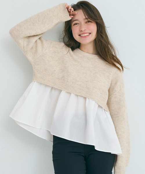 cokegk3939専用 セール】ドッキングギャザーニット（ニット/セーター）｜coca（coca