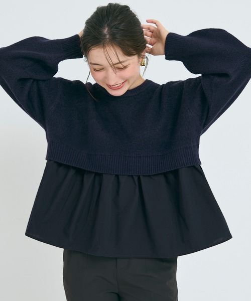 coca（coca）（コカ）の「【WEB限定セール】ドッキングギャザーニット（ニット/セーター・レディース・ライトベージュ/ブラック/その他1/チャコール/ネイビー・M/L/S）」の10枚目の写真