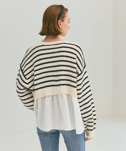 coca（coca）（コカ）の「【WEB限定セール】ドッキングギャザーニット（ニット/セーター・レディース・ライトベージュ/ブラック/その他1/チャコール/ネイビー・M/L/S）」の8枚目の写真