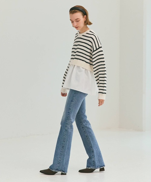 coca（coca）（コカ）の「【WEB限定セール】ドッキングギャザーニット（ニット/セーター・レディース・ライトベージュ/ブラック/その他1/チャコール/ネイビー・M/L/S）」の7枚目の写真