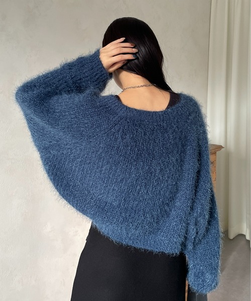 Thevon（ゼボン）の「シャギーボレロカーディガン（カーディガン/ボレロ・レディース・ピンク/ライトベージュ/ネイビー/グレー・FREE）」の20枚目の写真