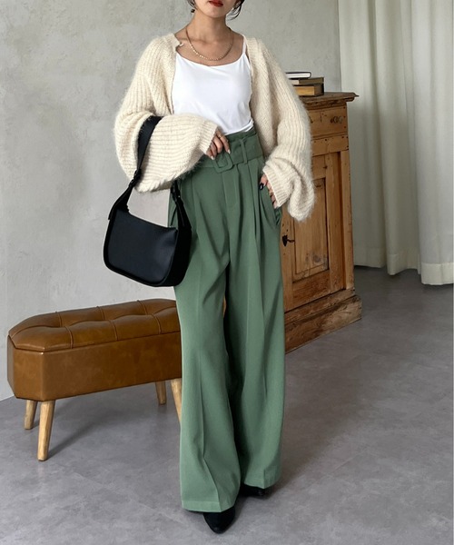 Thevon（ゼボン）の「シャギーボレロカーディガン（カーディガン/ボレロ・レディース・ピンク/ライトベージュ/ネイビー/グレー・FREE）」の17枚目の写真