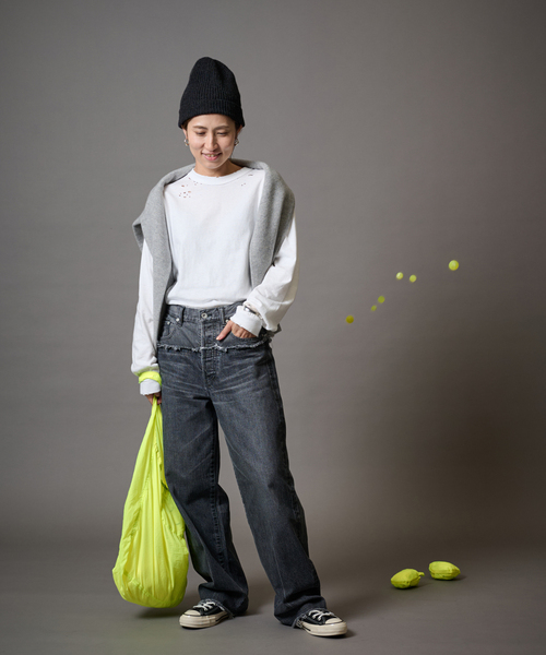 FRAMeWORK（フレームワーク）の「【OUT OF FRAMe】SMILE ECO BAG（エコバッグ/サブバッグ・レディース・ブラック/シルバー/イエロー・FREE）」の12枚目の写真