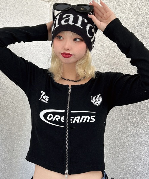 SPINNS（スピンズ）の「MARCHロゴ シングルビーニー（ニットキャップ/ビーニー・レディース・ブラック/グレー/カーキ/ワイン/ホワイト・ONESIZE）」の7枚目の写真