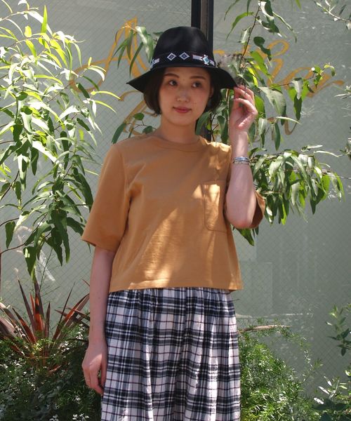 Another Edition（アナザーエディション）の「ショートTシャツ/AEBC SHORT T◆（Tシャツ/カットソー・レディース・ホワイト/マスタード/ライトブルー/ネイビー・フリー）」の4枚目の写真