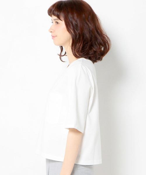 Another Edition（アナザーエディション）の「ショートTシャツ/AEBC SHORT T◆（Tシャツ/カットソー・レディース・ホワイト/マスタード/ライトブルー/ネイビー・フリー）」の9枚目の写真