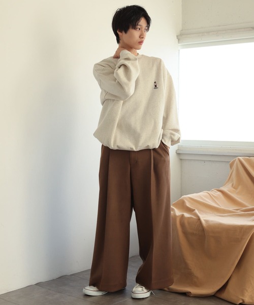 SENSE OF PLACE by URBAN RESEARCH（センスオブプレイスバイアーバンリサーチ）の「『別注』TeddyBear×SENSE OF PLACE　テディベアウラキモウスウェット（スウェット・メンズ・オートミール/ブルー/チャコールグレー/レッド/グリーン・MEDIUM/LARGE）」の12枚目の写真