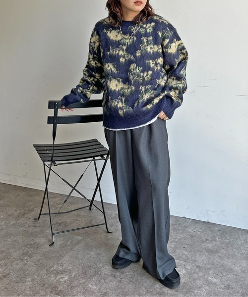 CPCM（シーピーシーエム）の「ぼかし花柄シャギーニット（ニット/セーター・レディース・アイボリー/グリーン/ブラウン/ネイビー・FREE）」の19枚目の写真