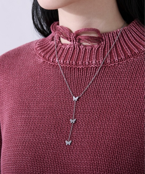 Ellno Loset(エルノロゼット)の「ダメージストーンウォッシュニット/フィンガーホール付き(ニット/セーター・メンズ・ブラック/ライトカーキ/レッド/ブルー系その他・SMALL/MEDIUM/LARGE)」の10枚目の写真