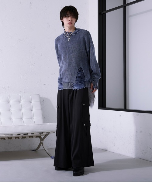 Ellno Loset（エルノロゼット）の「ダメージストーンウォッシュニット