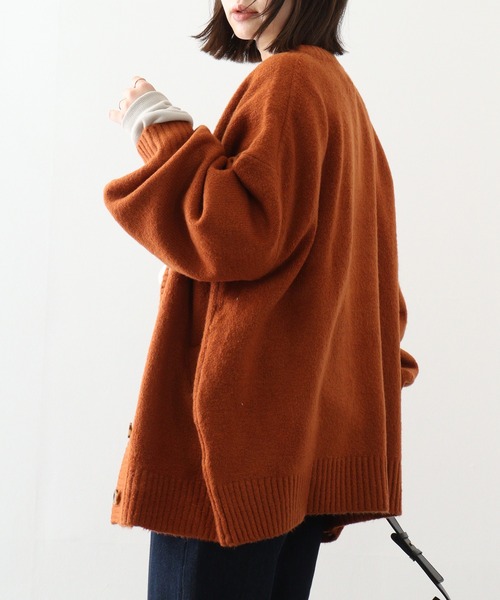 atONE（アットワン）の「atONE クルーネックふわふわニットカーディガン（カーディガン/ボレロ・レディース・アイボリー/ブラウン/ライトグレー/ブラック・M～Ｌ/LL～3L/4L～5L）」の22枚目の写真
