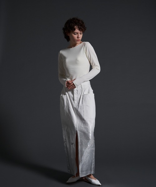 MECRE(メクル)の「オープンバックボディースーツ(Tシャツ/カットソー・レディース・ブラック/ホワイト・FREE)」の11枚目の写真