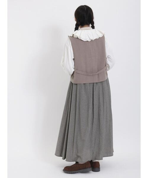 Samansa Mos2(サマンサ モスモス)の「【ETHICALCRAFTS】リサイクルリネン混ベスト(ベスト・レディース・キナリ/ブラック/モカ・F)」の8枚目の写真