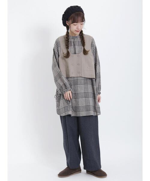 Samansa Mos2(サマンサ モスモス)の「【ETHICALCRAFTS】リサイクルリネン混ベスト(ベスト・レディース・キナリ/ブラック/モカ・F)」の20枚目の写真