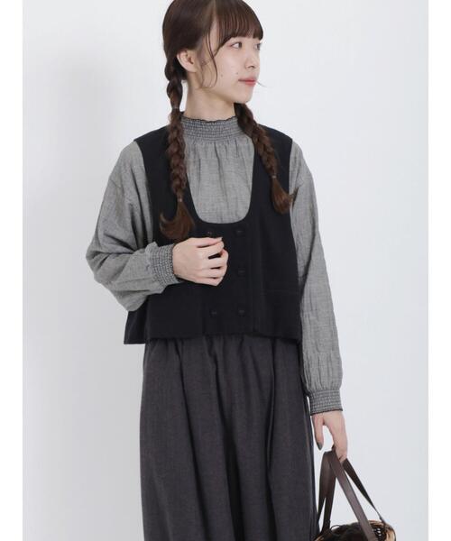 Samansa Mos2(サマンサ モスモス)の「【ETHICALCRAFTS】リサイクルリネン混ベスト(ベスト・レディース・キナリ/ブラック/モカ・F)」の18枚目の写真