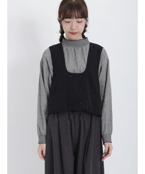 Samansa Mos2(サマンサ モスモス)の「【ETHICALCRAFTS】リサイクルリネン混ベスト(ベスト・レディース・キナリ/ブラック/モカ・F)」の15枚目の写真