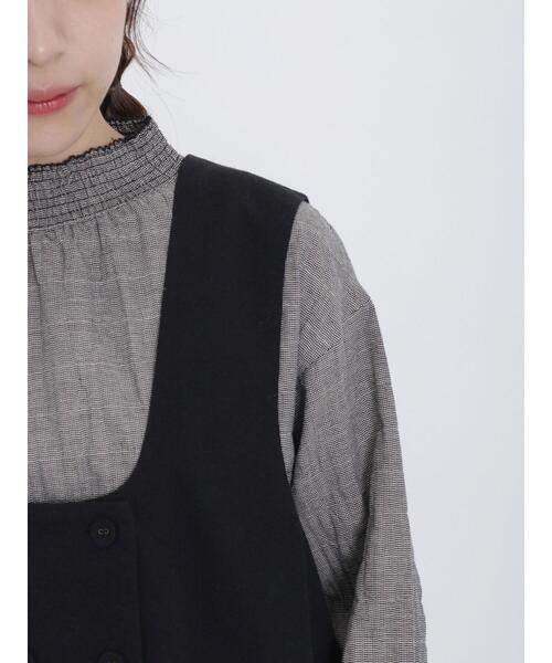Samansa Mos2(サマンサ モスモス)の「【ETHICALCRAFTS】リサイクルリネン混ベスト(ベスト・レディース・キナリ/ブラック/モカ・F)」の11枚目の写真