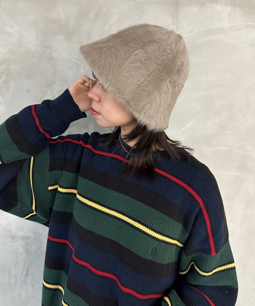 kutir（クティール）の「シャギーバケハ（ハット・レディース・ホワイト/ブラック/ブラウン・FREE）」の3枚目の写真