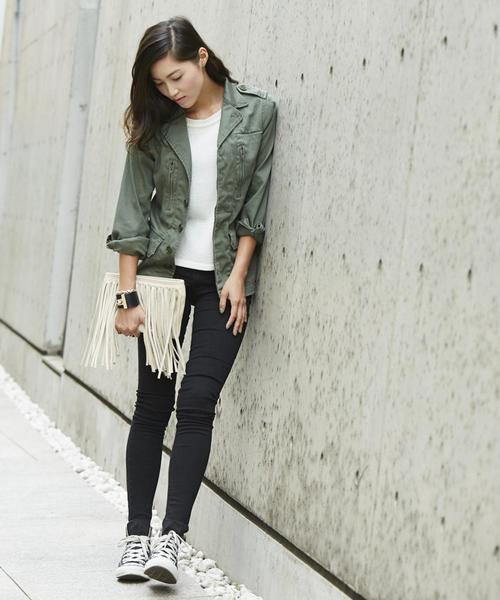 Jewel Changes(ジュエルチェンジズ)の「【WEB限定】○JC ミリタリー ジャケット / ブルゾン(ミリタリージャケット・レディース・オリーブ・フリ-)」の19枚目の写真