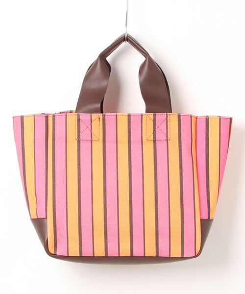 MSGM（エムエスジーエム）の「ストライプ キャンバストートバッグ（バックパック/リュック・レディース・ボルドー/ピンク系・ONE SIZE）」の11枚目の写真