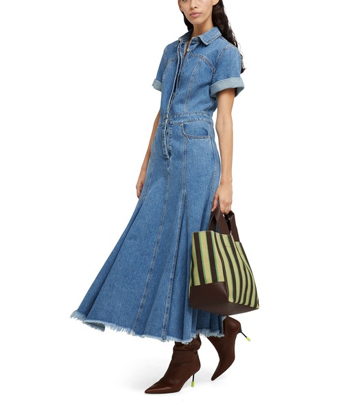 MSGM（エムエスジーエム）の「ストライプ キャンバストートバッグ（バックパック/リュック・レディース・ボルドー/ピンク系・ONE SIZE）」の10枚目の写真