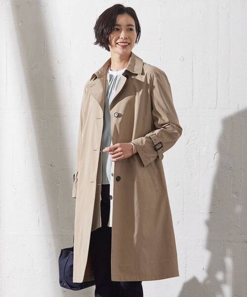 J.PRESS（ジェイプレス）の「【洗える・撥水】Reポリアーティローザ シングル トレンチコート（トレンチコート・レディース・ブラウン系/ネイビー系/ライトグレー系・9/11）」の2枚目の写真
