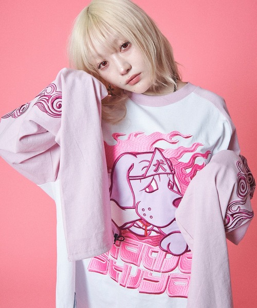 GALFY (ガルフィー) うらめしやロンTee PINK GALFY（ガルフィー）の「【GALFY/ガルフィー】うらめしやロンTee（T